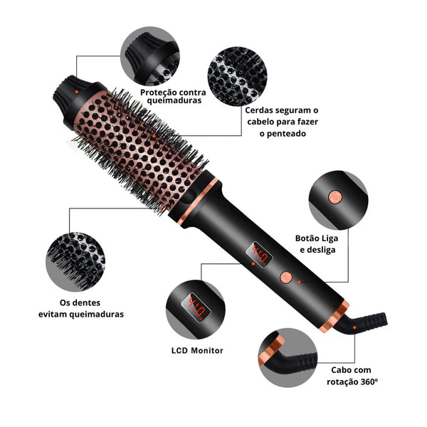 GlowLiss Pro - Escova térmica sem ar quente & silenciosa [Resultado de salão!]